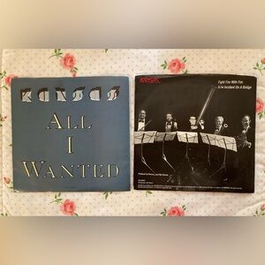 Set of 2 Vintage Kansas 45 Vinyl Records